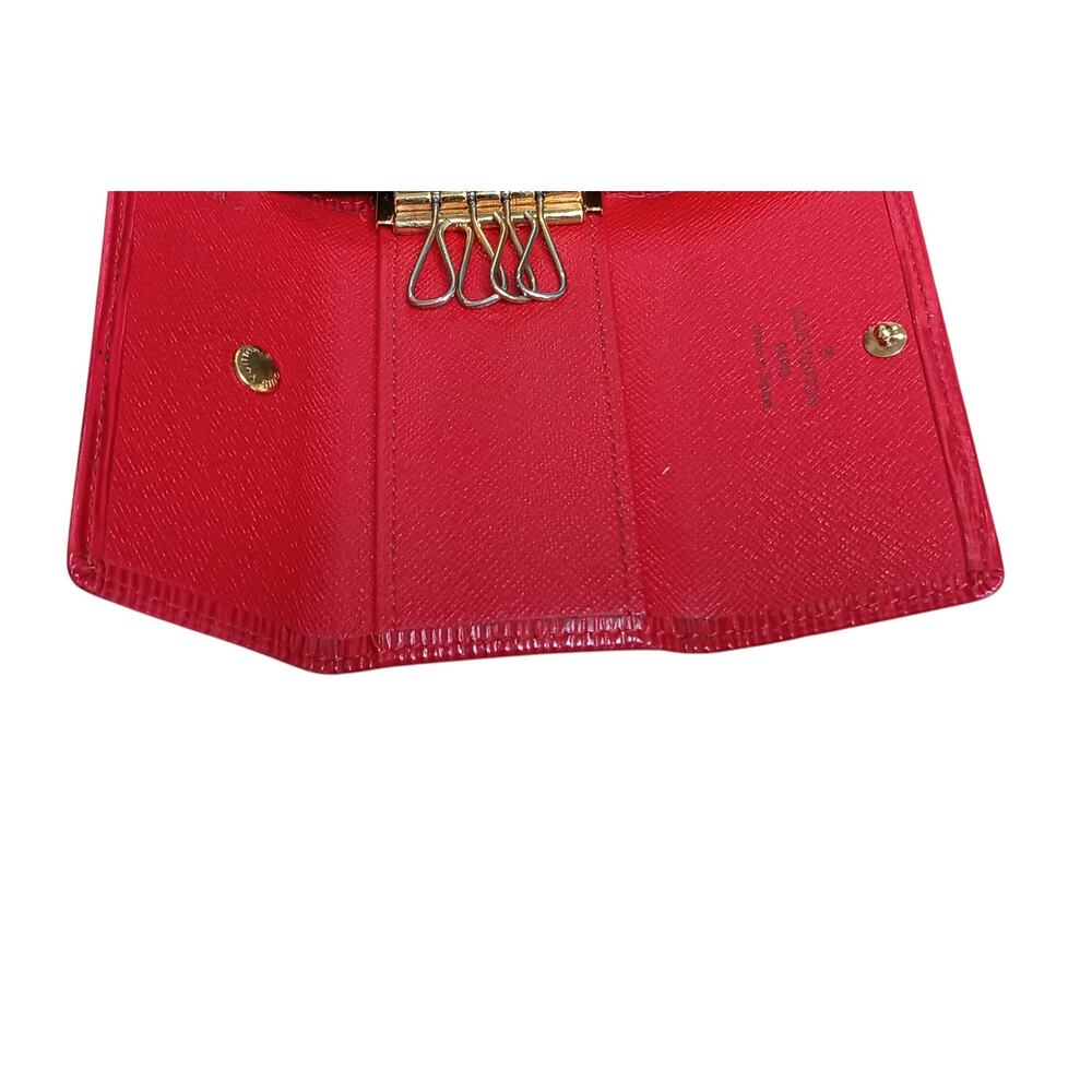 Authentic Louis Vuitton Key Holder Red Epi Leather 4 Hook Case - Picture 9 of 14